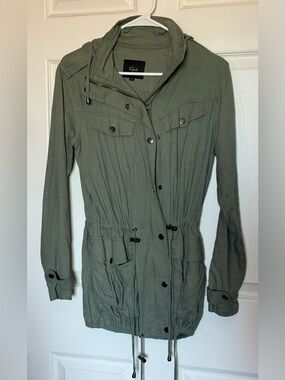Rails Olive Green Utility Jacket with Hood